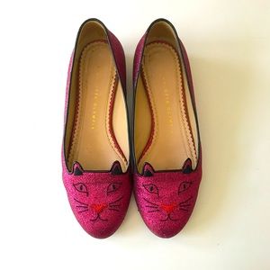 Charlotte & Olympia Sparkly Kitty flats size 36.5